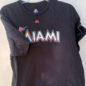 Majestic Black Miami Logo Tee